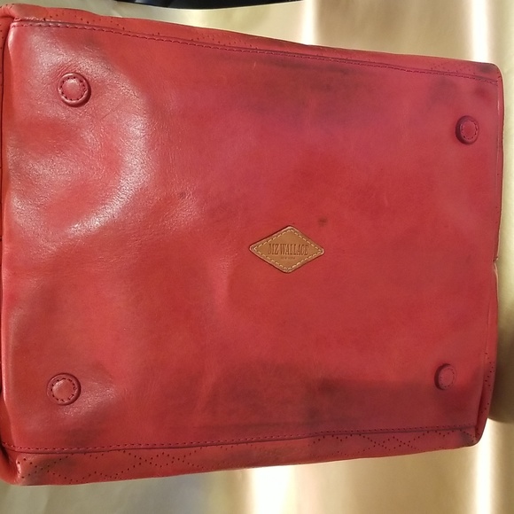 MZ Wallace Red Berlin Diamond Perforated Leather Tote Bag - Picture 6 of 16